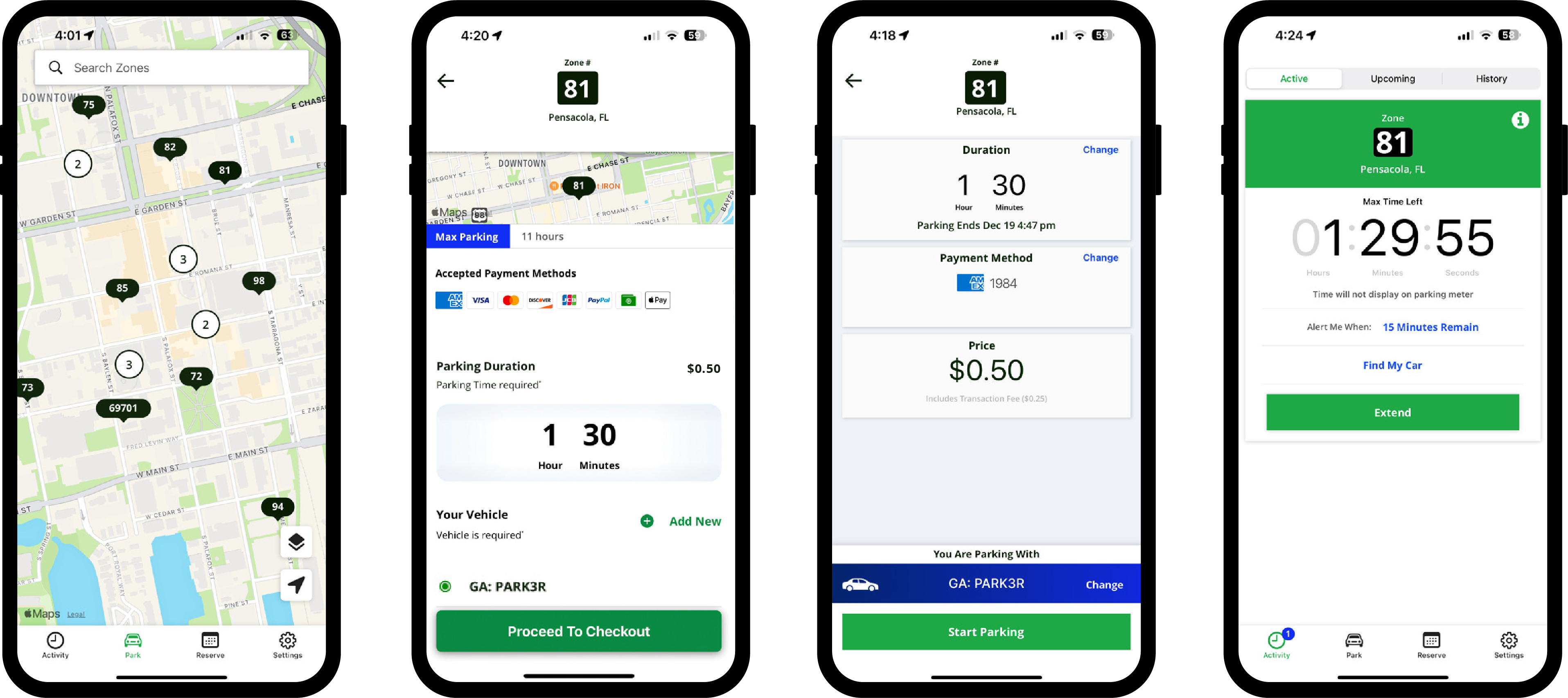 ParkMobile App - Payment Flow